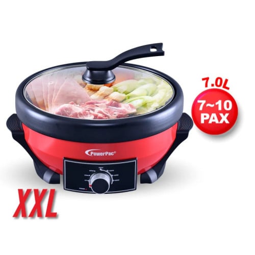 XXL Size 7L Steamboat & Multi Cooker, Hot Pot with Non-stick Inner Pot