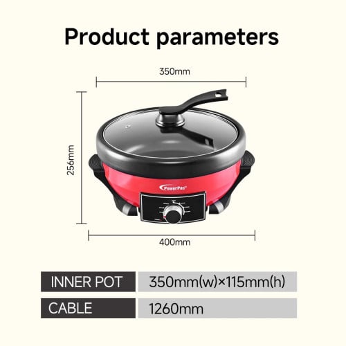 XXL Size 7L Steamboat & Multi Cooker, Hot Pot with Non-stick Inner Pot
