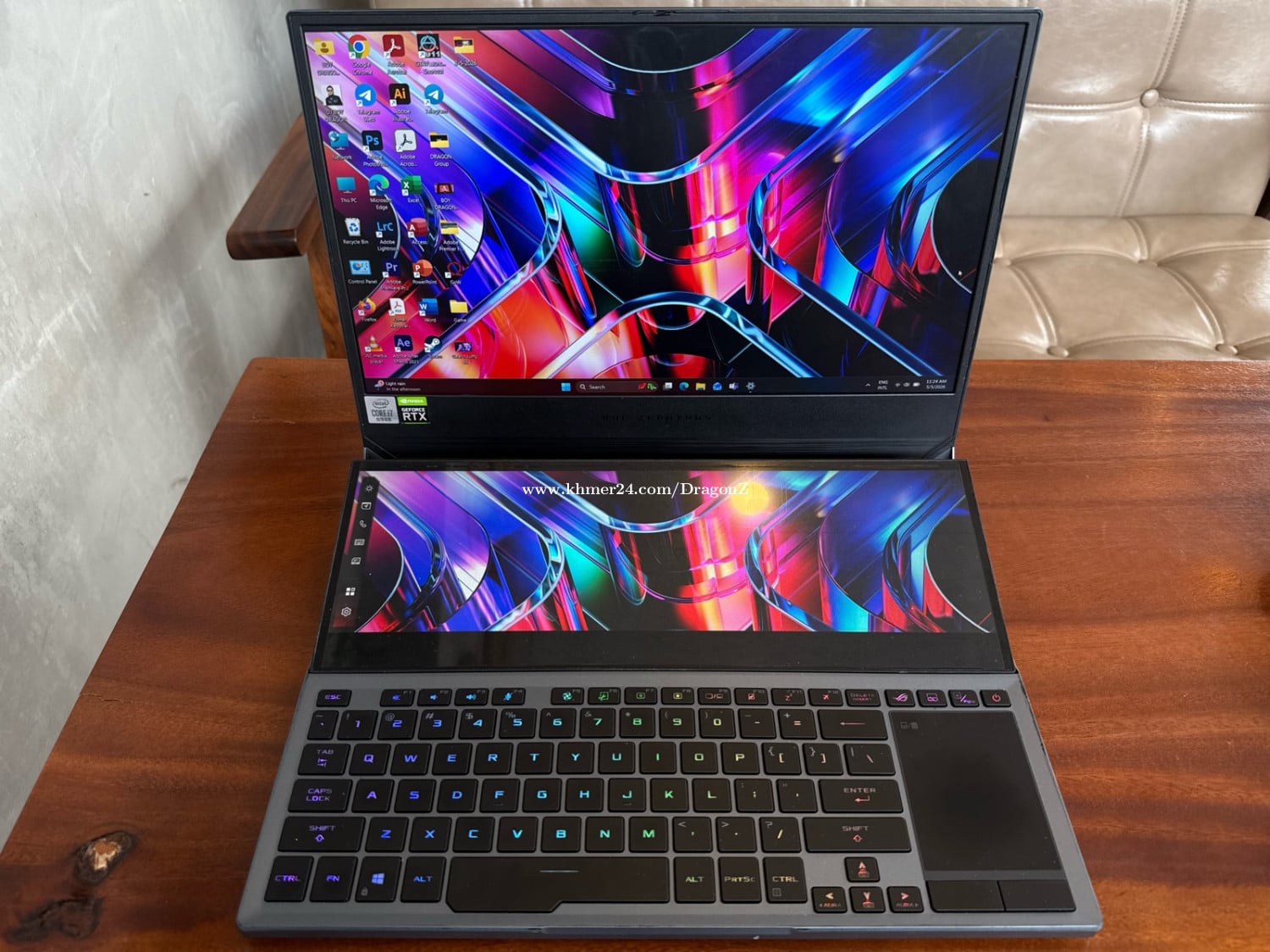 កប់ ASUS Zephyrus 15’ Inch GX550 LWS Dual 2 Screen CPU Core i7 RAM 32Gb SSD 2TBScreen2: Touch Screen