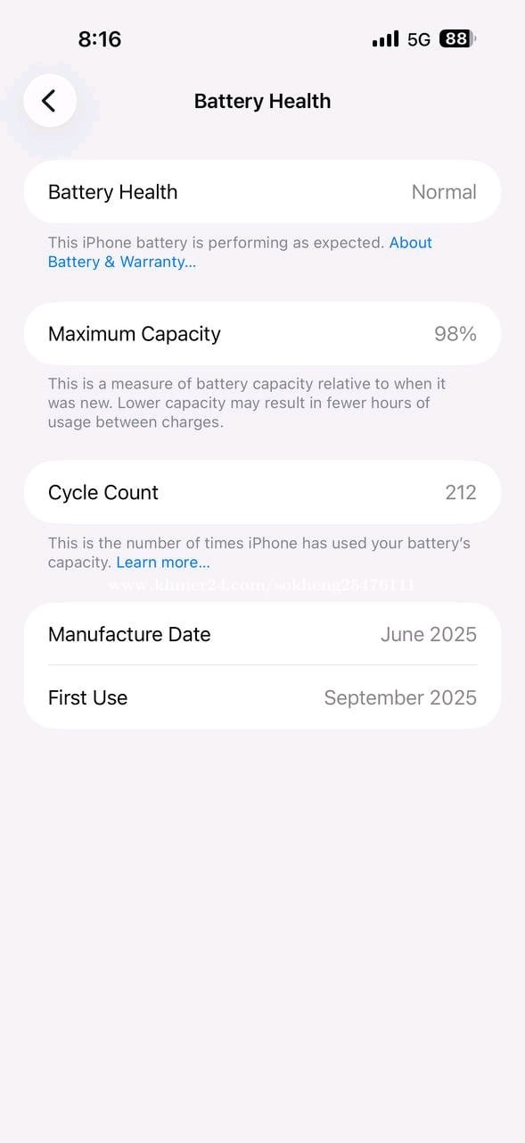 លក់ទូរសព្ទIPHONE16promex មិនដែលដោះកាលទិញប្រអបថ្មី99%លក់