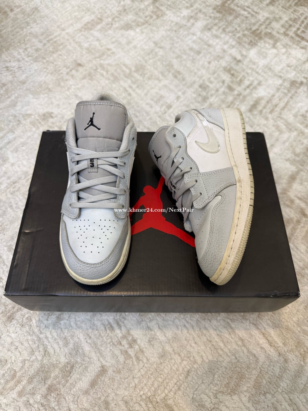 โ
ORIGINAL Air Jordan 1 Low White Camo (GS) Size 39