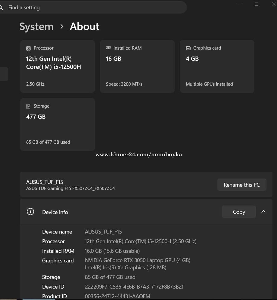 ASUS TUF F15 FX507ZC4