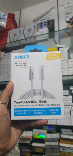 ខ្សែ Anker Zolo C to C ⚪ (240W) 1.5m (A8060)