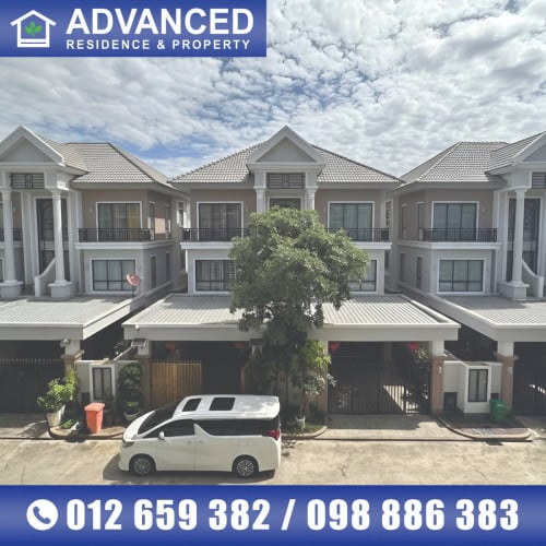 (English Below) 🏘 វីឡាភ្លោះ សម្រាប់ជួល ក្នុងបុរី ប៉េងហួត50ម (កូដ៖ A06-088543)