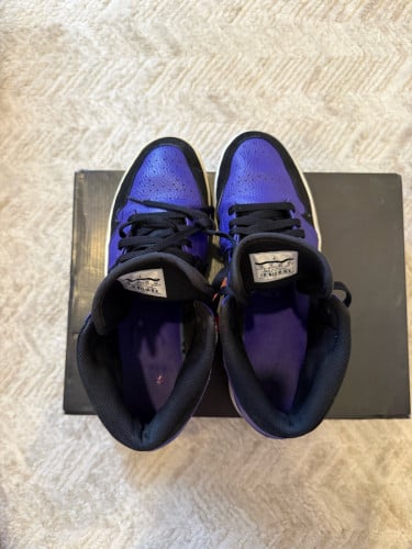 ✅ORIGINAL Nike Air Jordan 1 Mid Black Dark Concord Size 46