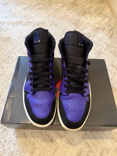✅ORIGINAL Nike Air Jordan 1 Mid Black Dark Concord Size 46
