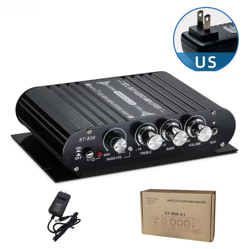 Audio Amplifier (អំព្លីសំឡេង) ឬ Mini Stereo Amplifier ម៉ូដែល ST-838 2.1CH Bluetooth Audio Amplifier
