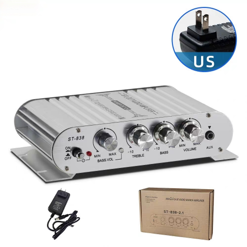 Audio Amplifier (អំព្លីសំឡេង) ឬ Mini Stereo Amplifier ម៉ូដែល ST-838 2.1CH Bluetooth Audio Amplifier