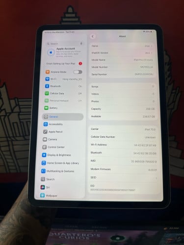 I pad pro 11 (2018) / 256g / មានស្កេន / sim+ wifi / តួរស្ទេីរដូចរូប លក់តំលៃក្រោមទីផ្សារ 265$ ដាច់