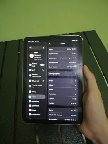 Ipad mini 6 64GB ស្អាត 98-99%SIM-WIFI no scan(Free case)