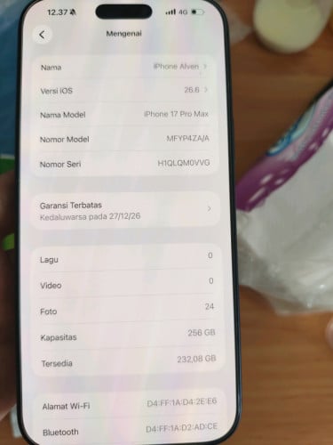 IPHONE 17 PROMAX 256 GB DEEP BLUE ZA