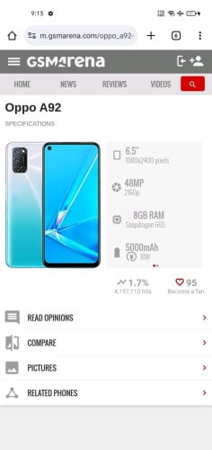 OPPO A92 Company Sim2 128GB RAM 8+5GB ក្រុមហ៊ុន ស៊ីម២ សុីនសុំណុំ ស្អាត 99% ម៉ាស៊ីនខ្លាំង ថ្មកាន់