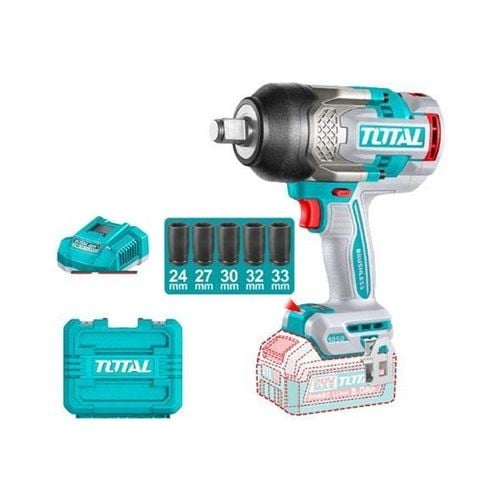 TOTAL 20V Max Brushless Cordless 3/4" High Torque Impact Wrench Kit