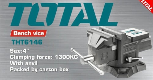 TOTAL 4" Heavy-Duty Bench Vice with Anvil (THT6146)