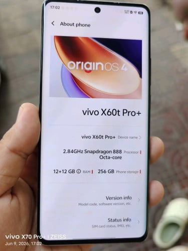 Vivo X60t Pro+ Ram12GB/256 ខ្នងស្បែកតម្លៃល្អ