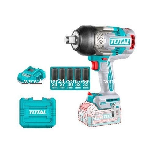 TOTAL 20V Max Brushless Cordless 3/4" High Torque Impact Wrench Kit