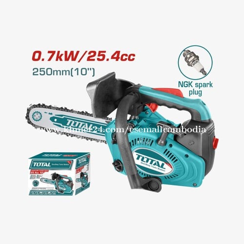 TOTAL 25.4cc 0.7kW Petrol Top-Handle Chainsaw with 10" Guide Bar