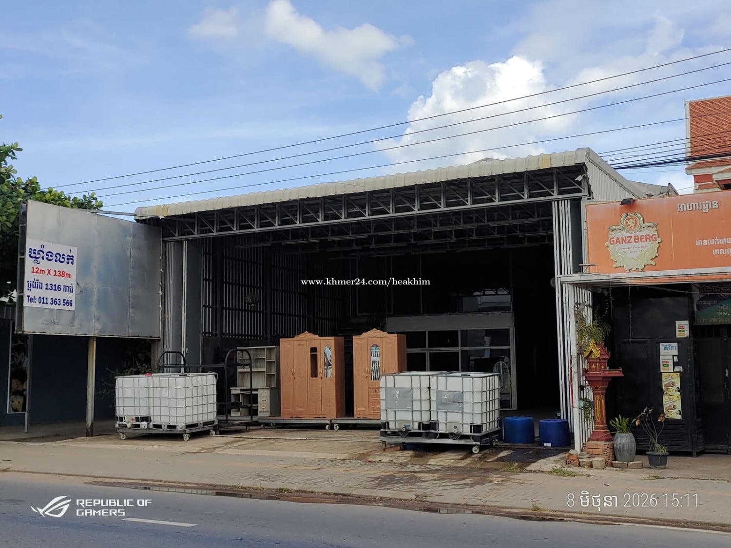 ដីលក់ផ្លូវមុខក្រោយ ក្បាល់ដីជាប់ផ្លូវជាតិ6A កន្តុយជាប់ផ្លូវបេតុងទន្លេ