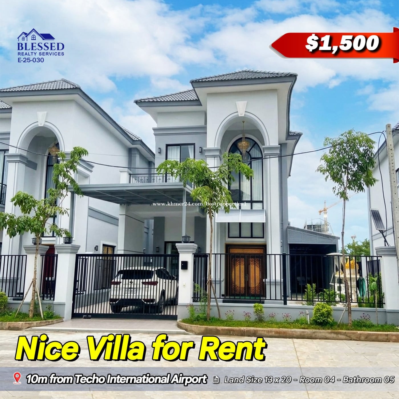 ๐10mn from Techo International Airport ๐ Nice Villa for Rent ๐