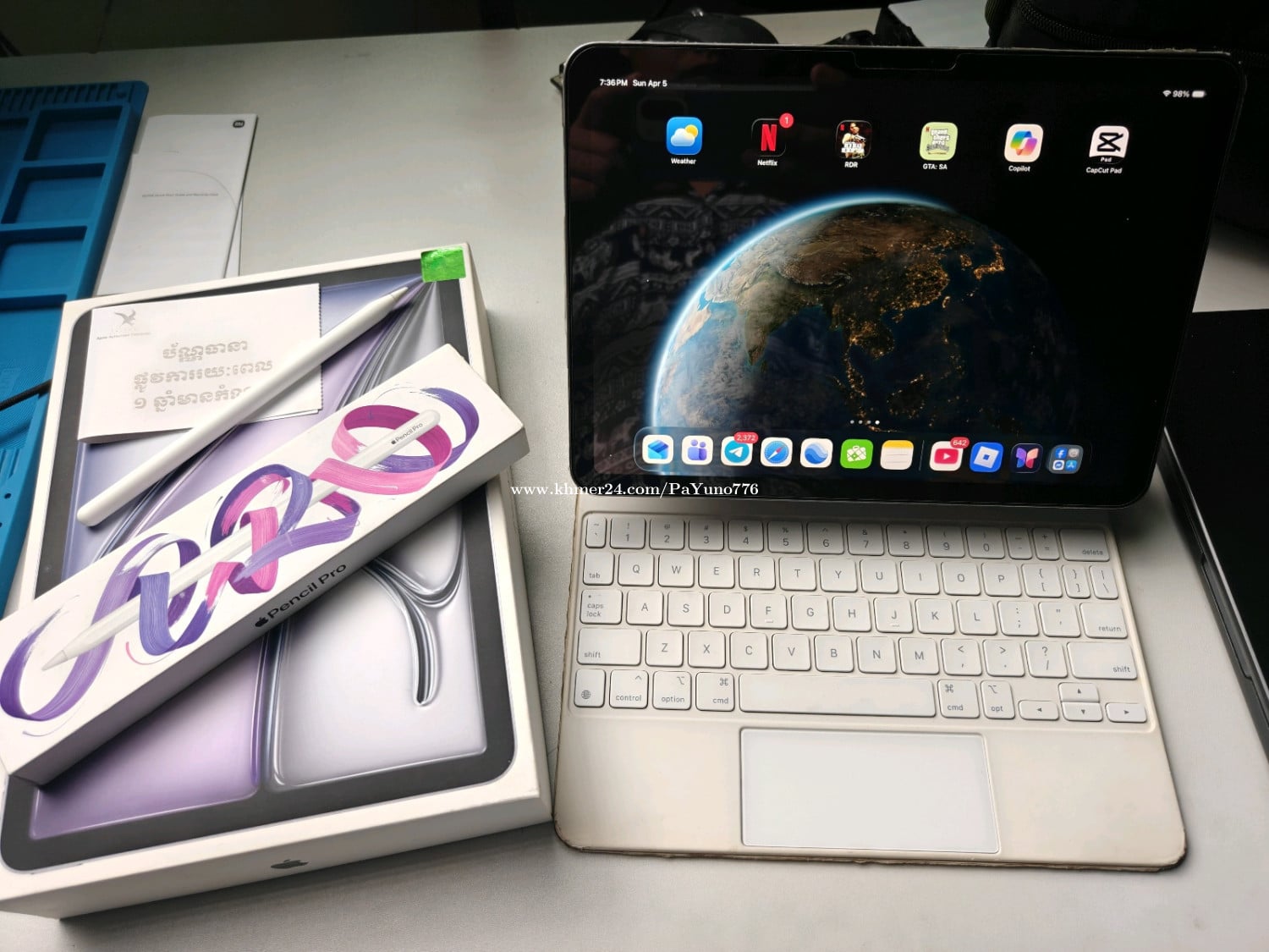 iPad Air M2 - Wifi 256GB full box + Magic Keyboard + Apple Pencil Pro