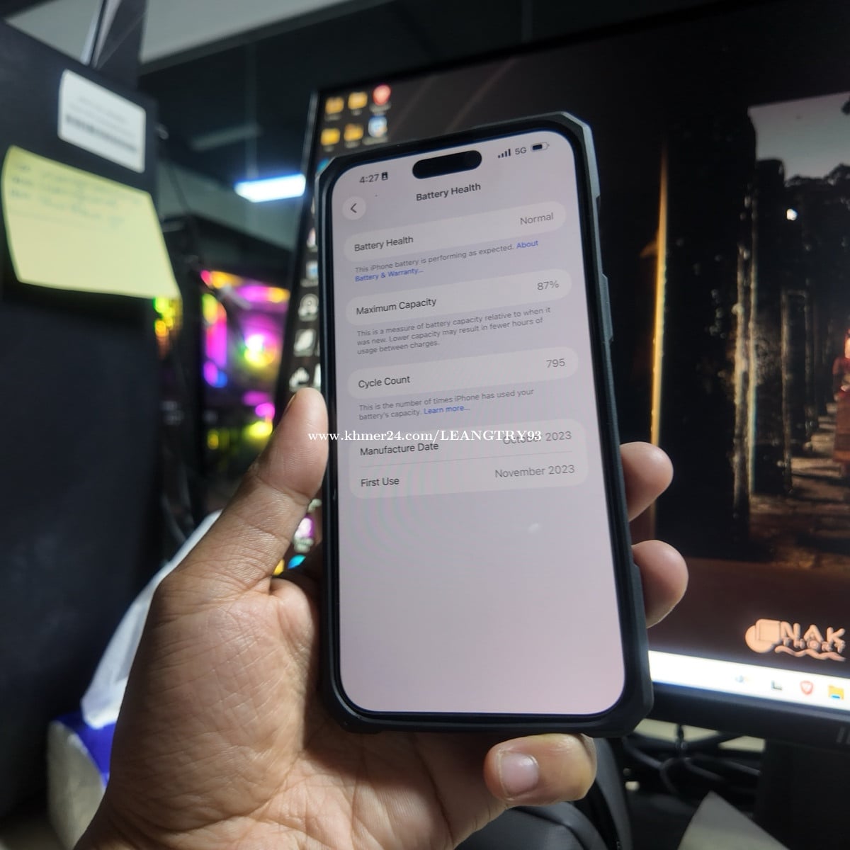 iPhone 15 Promax 256G ZA ដាក់បានសុីម2 ផ្ទាល់