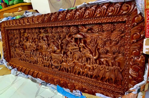 រូបដឹកស្បៀង ឈើរាជកុល ឈើចាស់ ឈើក្រវ៉ាញ ទឹកដៃក្រវ៉ាញ ប្រវែង 2ម៉ែត្រ45*90