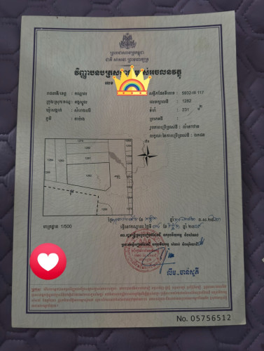 ដីកែងលក់បន្ទាន់(បង់ផ្តាច់ភ្លាមចុះ6000$)