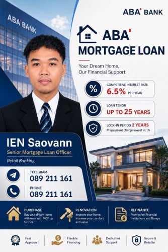 ចង់បានផ្ទះថ្មីកម្ចីទិញផ្ទះ ABA BANK.