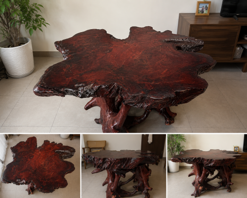 តុបន្ទះឈើធម្មជាតិ ដ៏កម្រ / Rare Natural Wood Slab Table