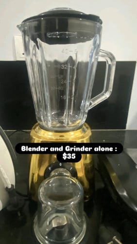 Blender with grinder, clothes iron and sandwich press