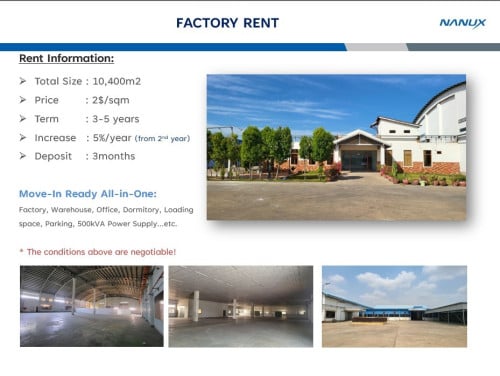 Factory for Rent (Ready to Move In)