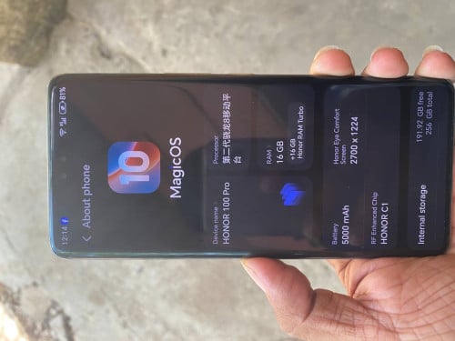 Honor 100 pro ram 16g m256g