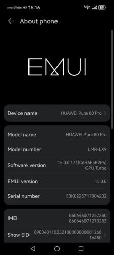 HUAWEI Pura 80 Pro 99%