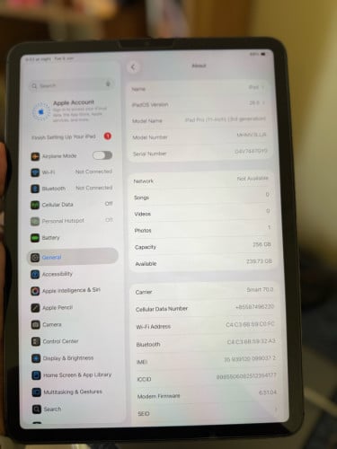 iPad Pro M1 256G Sim WiFi សានុំស្អាត
