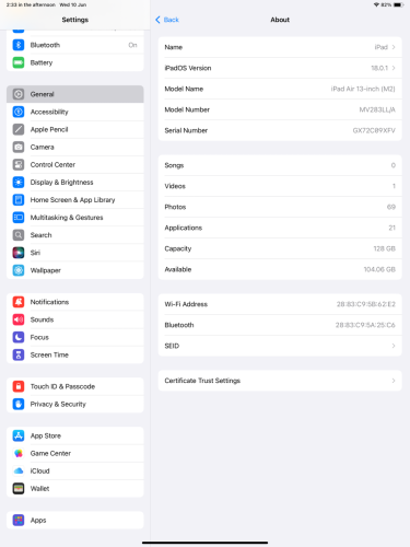 Ipadair13in 128GB លក់520$