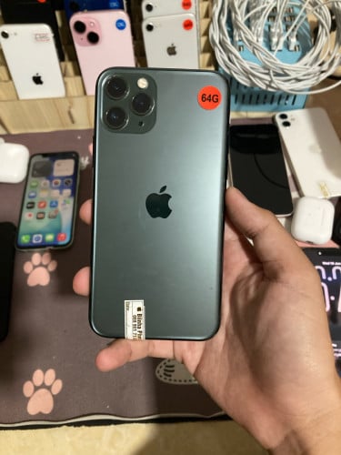 iPhone 11 Pro 64GB អេក្រង់ថ្មី មានស្គេនមុខ តម្លៃ 120$