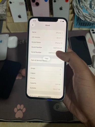 iPhone 12 128GB អេក្រង់ថ្មី អត់ស្គេនមុខដោះសោរ តម្លៃ 115$