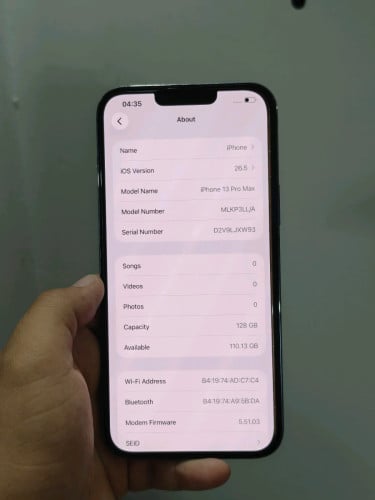 iPhone 13 Pro max 128g សានុំហ្សីន ស្អាត98%
