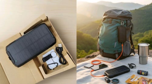 Power Bank solar កាន់ថ្មល្អ សេរីថ្មី