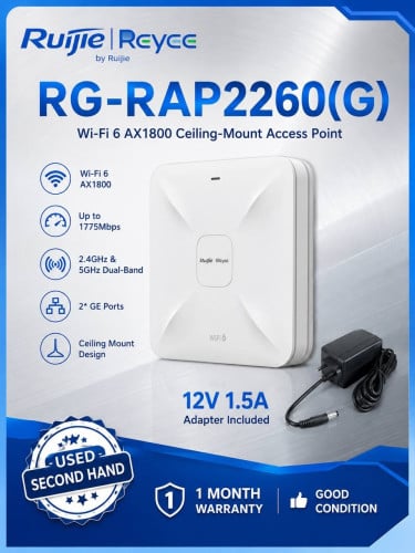 Ruijie RG-RAP2260(G) / AX1800 WIFI6 Ceiling-Mount Access Point  (SecondHand)