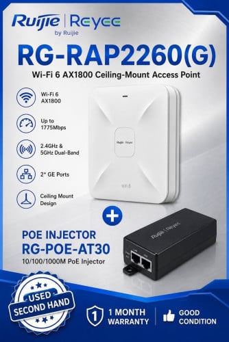 Ruijie RG-RAP2260(G) / AX1800 WIFI6 Ceiling-Mount Access Point (SecondHand)
