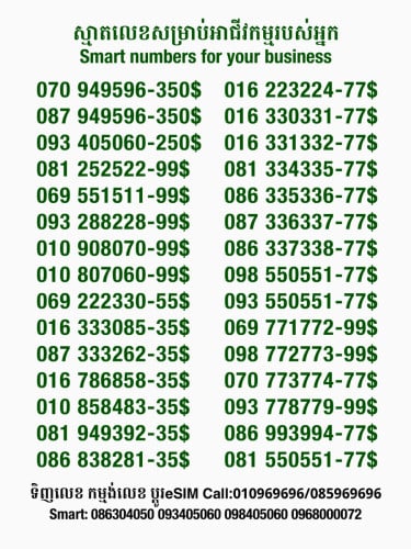 Smart លេខសម្រាប់អាជីវកម្ម
