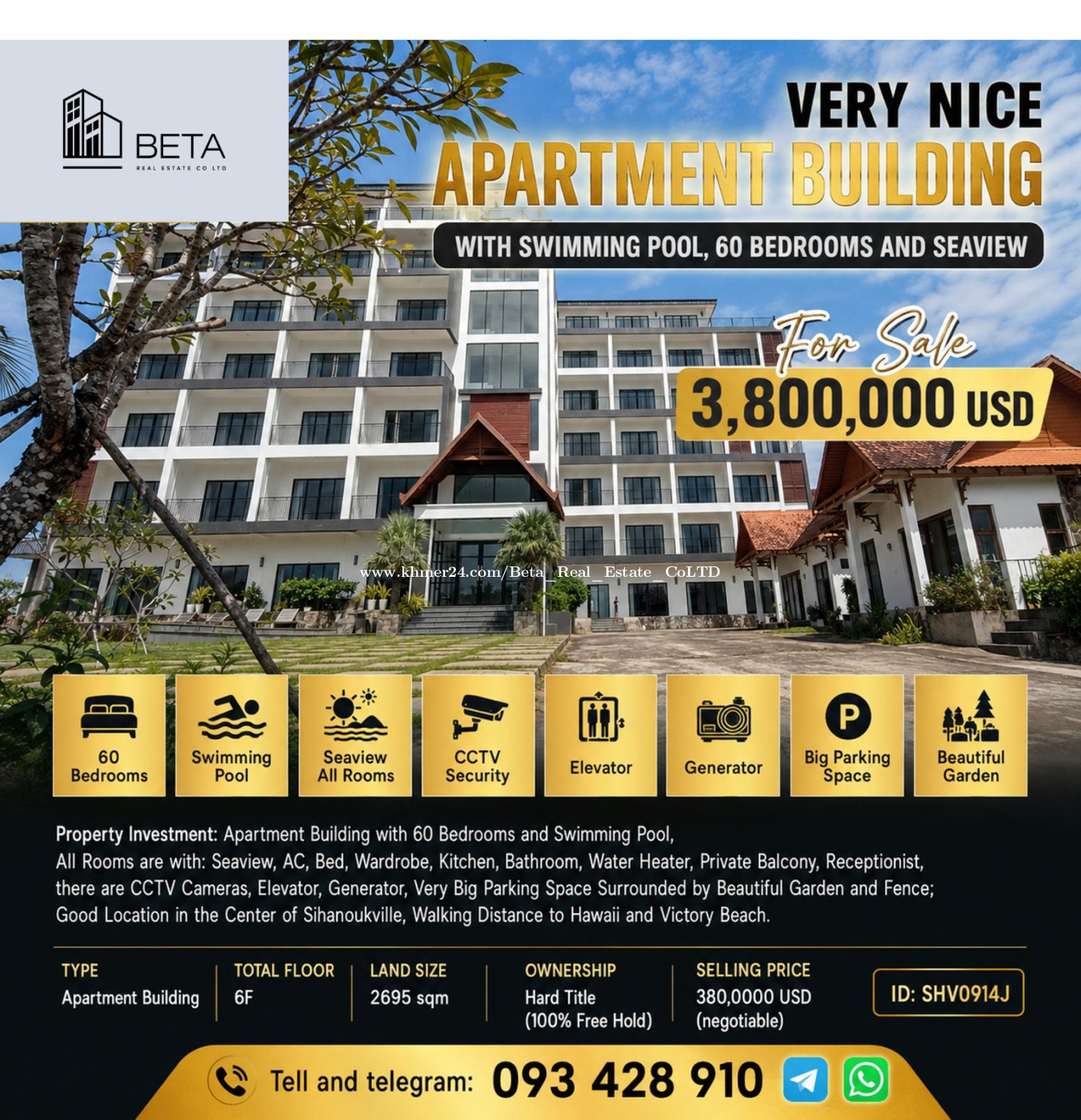 Apartment Building for sale now only 3,800,000$