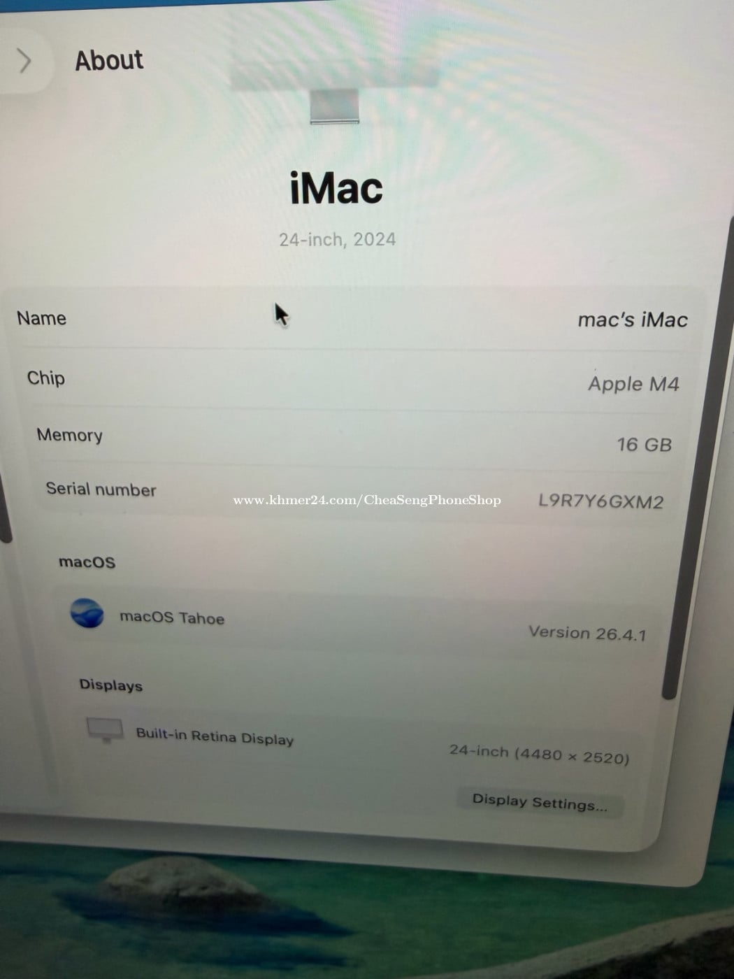 iMac m4 16/256 99%