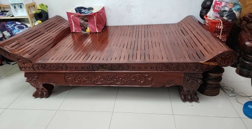 គ្រែឈើបេងសុទ្ធ ម៉ូដក្បាច់ខ្មែរ ស្អាត ប្រណីត