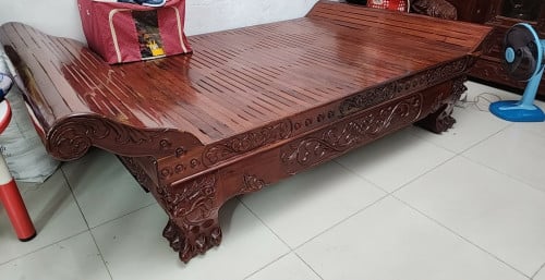 គ្រែឈើបេងសុទ្ធ ម៉ូដក្បាច់ខ្មែរ ស្អាត ប្រណីត