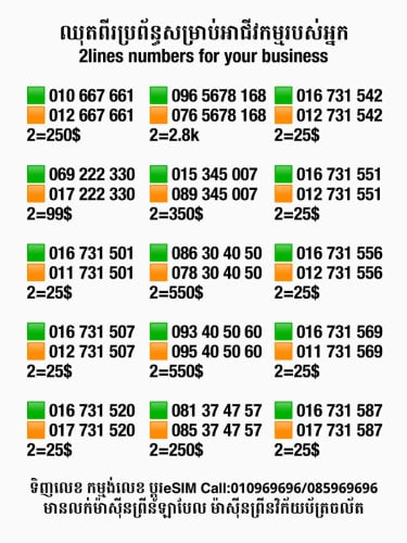 ឈុតពិសេសសម្រាប់អាជីវកម្ម