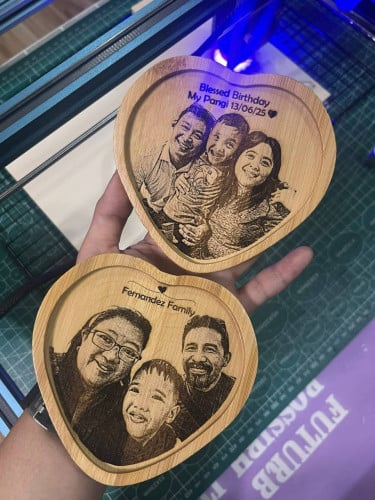 Costume Heart Shape / Wooden Engraving / Perfect Gifts /By Laser Art/ឈើឆ្លាក់រូប