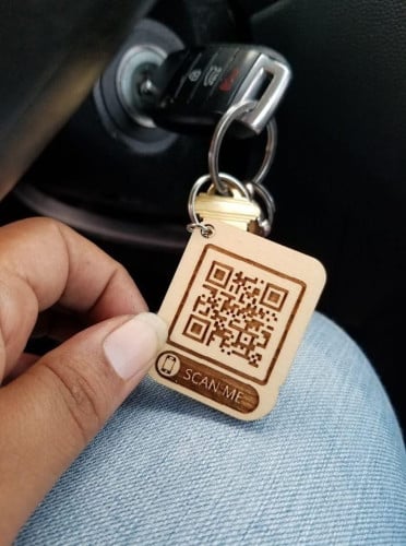 Custom Cut Keychain with Engrave Name, Code or Number​​ ​​​​​​​​​​​​​/ បន្ទោងឈើ