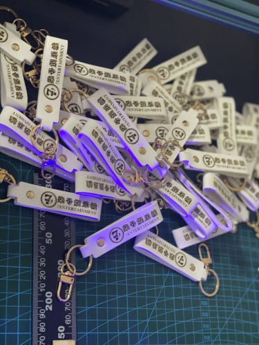 Custom Leather Keychain with Name/Number/Wordings/បន្ទោងសោរស្បែក